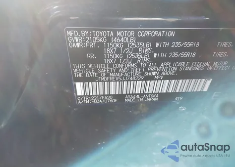 2018 Toyota Rav4 Limited from USA, damaged, VIN JTMDFREV5JJ748229